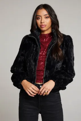 Sequin Faux Fur Coat | Licorice