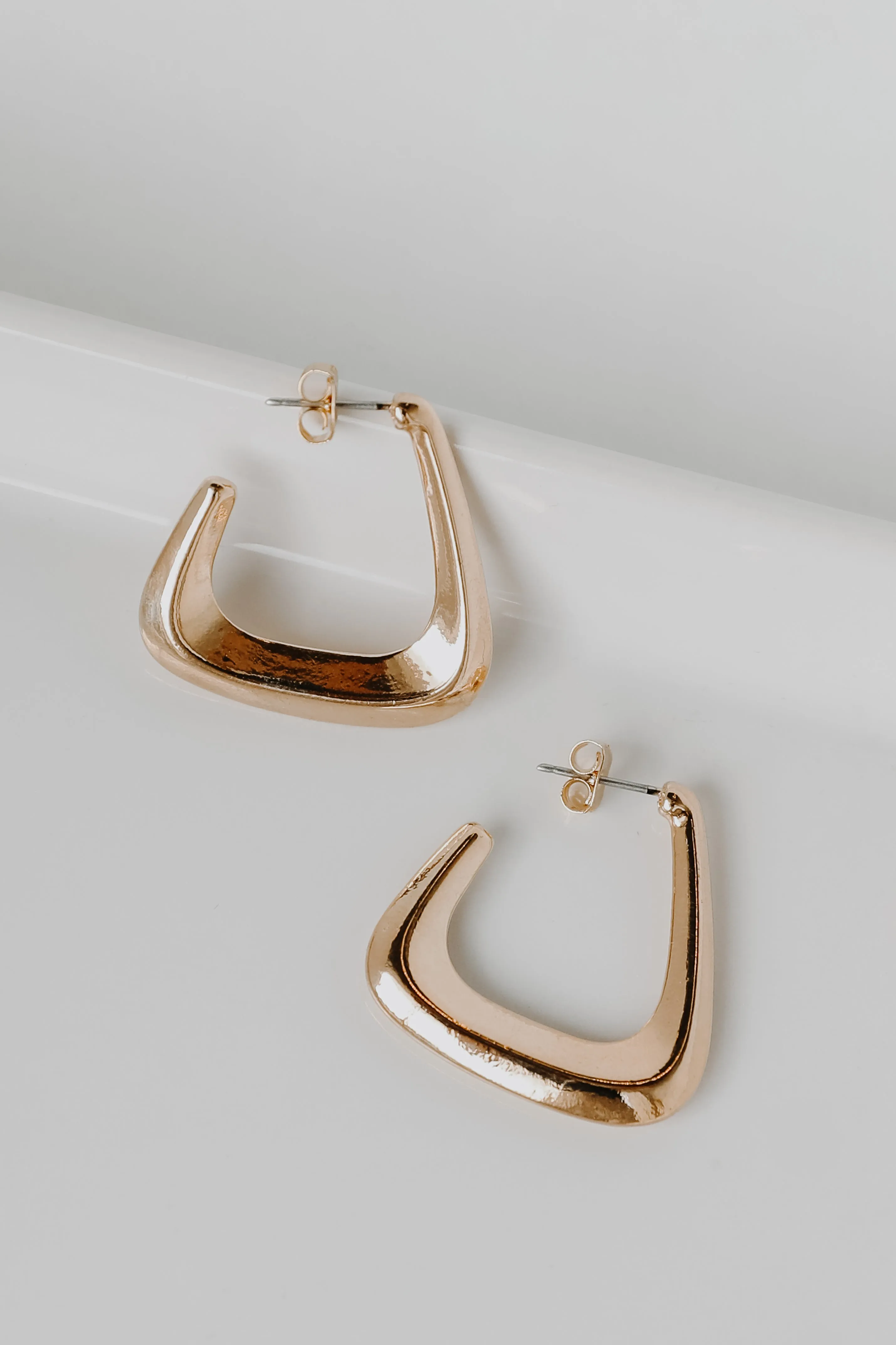 Sierra Gold Square Hoop Earrings