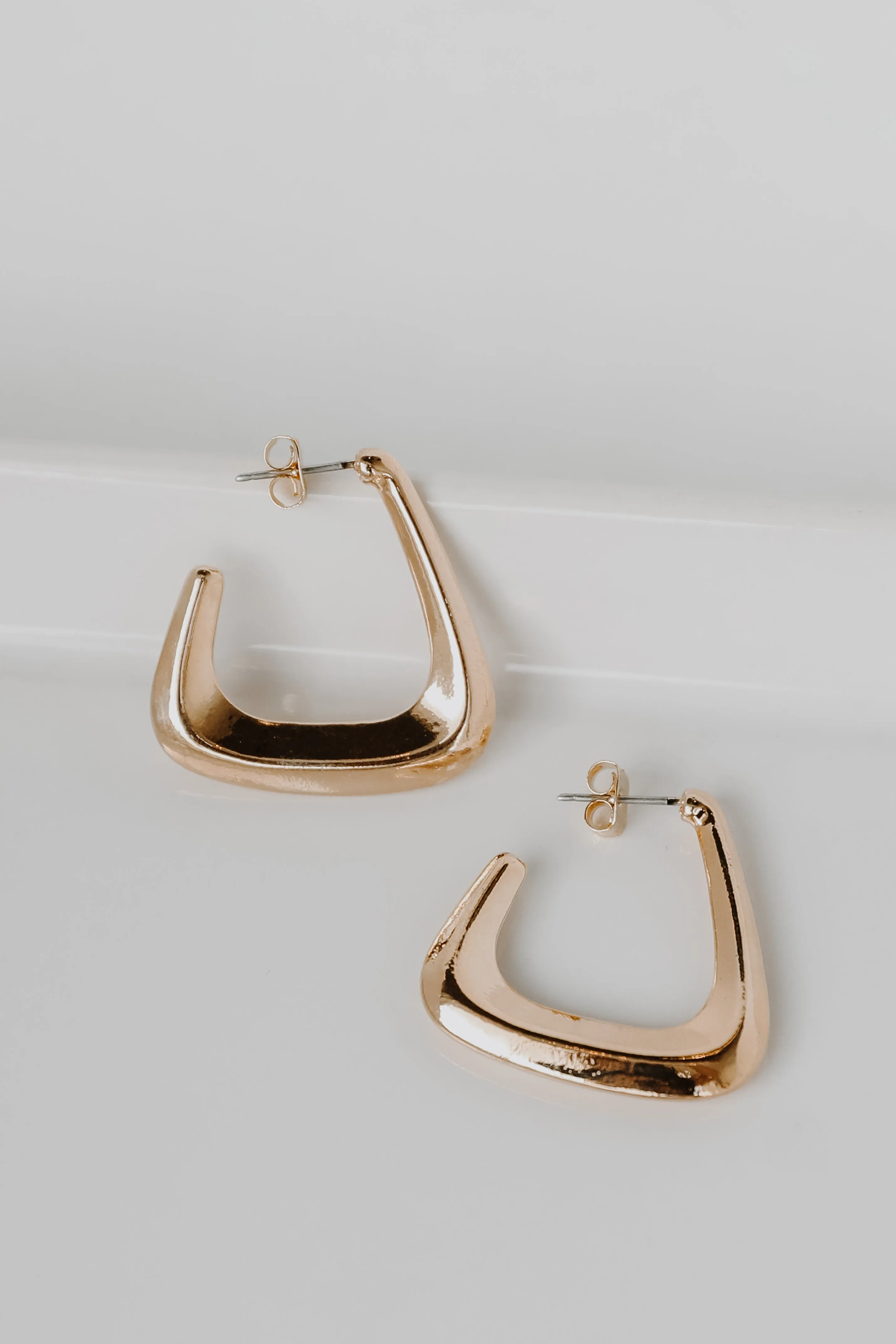 Sierra Gold Square Hoop Earrings