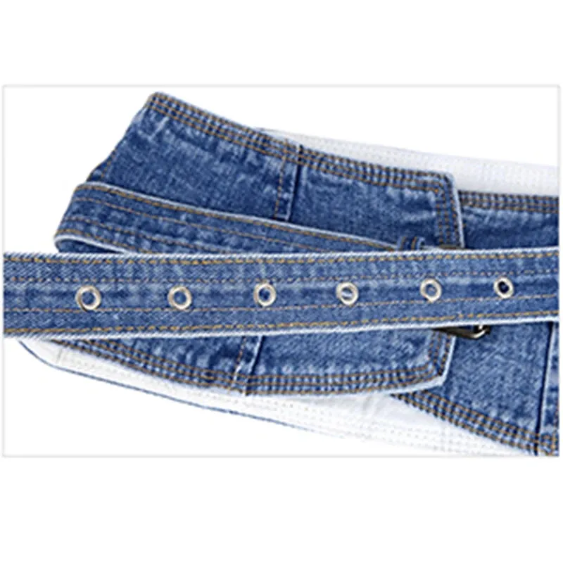 Trendy Denim Waist Buckle Belt