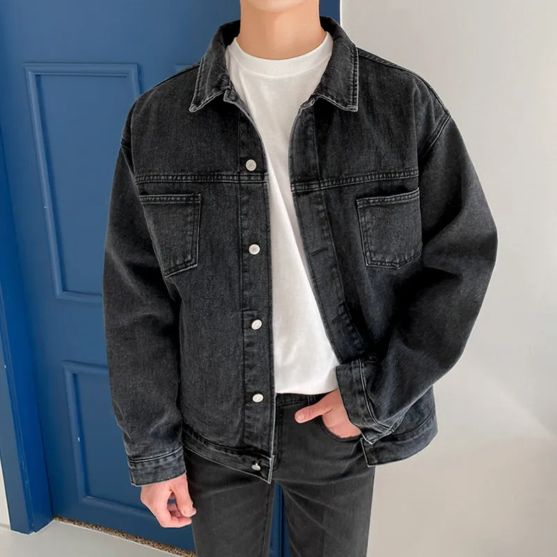 Trendy Denim Work Jacket Men's