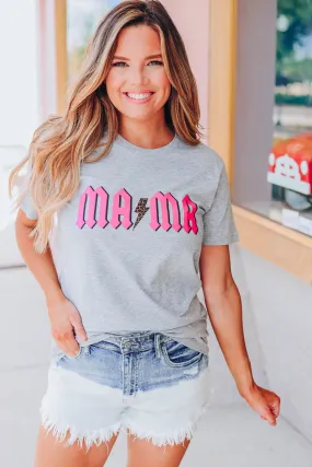 Trendy Mama Graphic Tee - Heather Grey