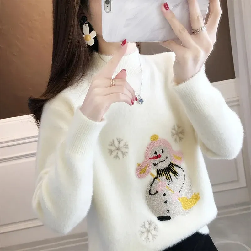 Vera - Women's sweater with snowman motif