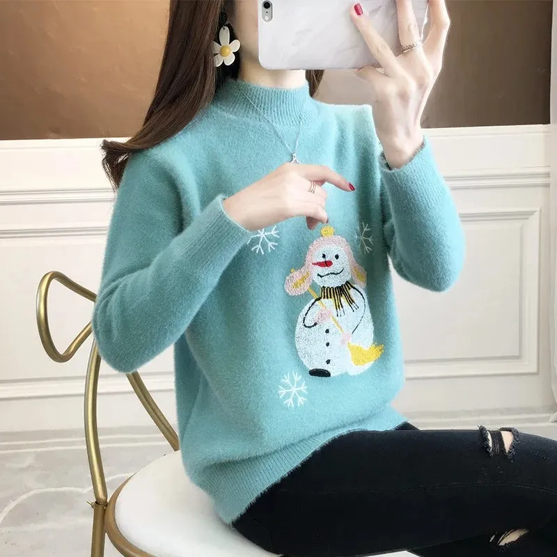 Vera - Women's sweater with snowman motif