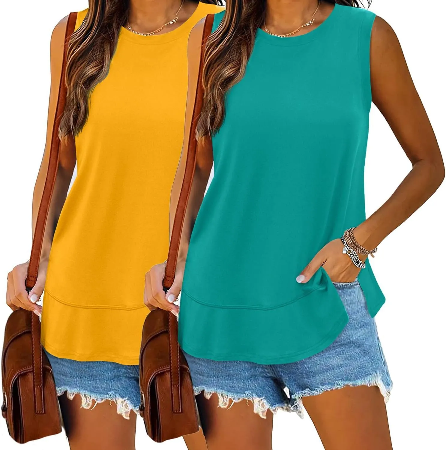 Zeagoo 2 Pack Tank Tops Sleeveless Basic Shirts